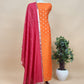 Pink and Purple Pure Assamese Silk Suit Fabric With Zari Weaving