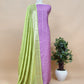 Purple and Lime Green Pure Assamese Silk Suit Fabric Zith Zari Weaving