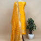 Yellow Handloom Silk Suit With Meenakari Dupatta