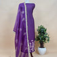 Purple Pure Chiniya Silk Kurta and Tissue Silk dupatta with Handwork