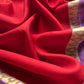 Luxe Violet And Red Designer Handwoven Silk Suit Fabric With Zari Weaving