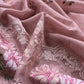 Pink Pure Mulmul Suit Fabric With Floral Resham Embroidery
