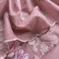 Pink Pure Mulmul Suit Fabric With Floral Resham Embroidery