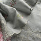 Gray Pure Mulmul Suit Fabric With Floral Resham Embroidery