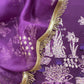 Purple Pure Chiniya Silk Kurta and Tissue Silk dupatta with Handwork