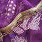 Purple Pure Chiniya Silk Kurta and Tissue Silk dupatta with Handwork