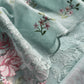 Pastel Blue Pure Mulmul Suit Fabric With Floral Resham Embroidery