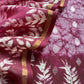 Abstact Print Maheshwari Silk Suit With Gold  Zari weaving