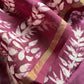 Abstact Print Maheshwari Silk Suit With Gold  Zari weaving