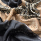 Black Paisley Block Print Pure Maheshwari Silk Unstitched Suit