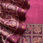 Pink Pure Maheshwari Silk Unstitched Suit Fabric With Shikagarh Print
