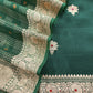 Green Handloom Silk Suit With Meenakari Dupatta