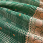 Green Handloom Silk Suit With Meenakari Dupatta