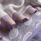 Purple Paisley Block Print Pure Maheshwari Silk Unstitched Suit