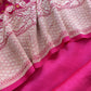 Deep Pink Handloom Silk Kurta And Bandhani Khaddi Georgette Dupatta