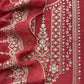 Brick Red Pure Mulmul Lakhnavi Chikan Embroided Suit Fabric