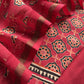 Red Ajrakh Mahehswari Silk Unstitched Suit With Dupatta