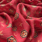 Red Ajrakh Mahehswari Silk Unstitched Suit With Dupatta