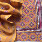 Yellow Ajrakh Mahehswari Silk Unstitched Suit With Dupatta