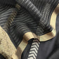 Black Handloom Silk Unstitched Suit With Zari Weaving