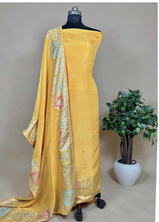 Yellow Upada Silk Suit
