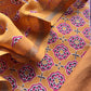 Yellow Ajrakh Mahehswari Silk Unstitched Suit With Dupatta