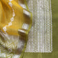 Green Handloom Banarasi Silk Kurta and Kora silk dupatta with Kadwa weaving
