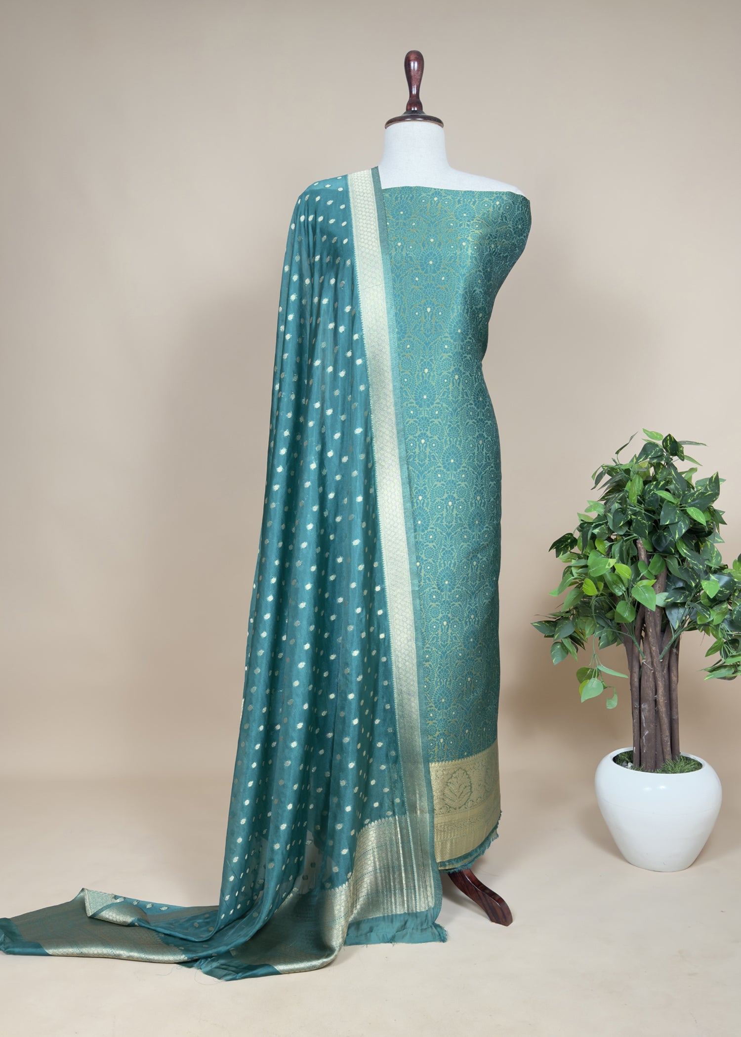 Unstitched Suit and Matching Dupatta