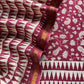 Maroon Kani print Maheshwari Silk Unstitched Suit With Wavy Dupatta