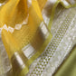 Green Handloom Banarasi Silk Kurta and Kora silk dupatta with Kadwa weaving