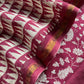 Maroon Kani print Maheshwari Silk Unstitched Suit With Wavy Dupatta