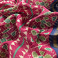 Blue Leheriya Maheshwari Silk Unstitched Suit With Patola Dupatta