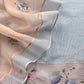 Baby Blue Handloom Kora Silk Suit Fabric With Embroidery
