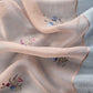 Baby Blue Handloom Kora Silk Suit Fabric With Embroidery