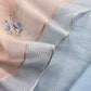 Baby Blue Handloom Kora Silk Suit Fabric With Embroidery