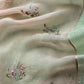 Sage Handloom Kora Silk Suit Fabric With Embroidery