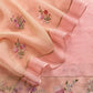 Baby Pink Handloom Kora Silk Suit Fabric With Embroidery