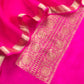 Pink Handloom Varanasi Silk Kurta And Kora Silk Dupatta With Kadwa Weaving