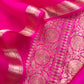 Pink Handloom Varanasi Silk Kurta And Kora Silk Dupatta With Kadwa Weaving