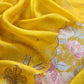 Canary Yellow Brocade Silk Kurta And Kora Silk Dupatta With Handwork