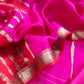 Kalasheel Luxe Handwoven Deep Pink And Saffron Banarasi Silk Suit With Zari Weaving