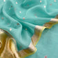 Sky Blue Kora Silk Unstitched Suit With Kadwa Weaving