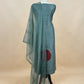 Purple Raw Silk kurta And Organza Dupatta With Ajrakh Appliqué Work