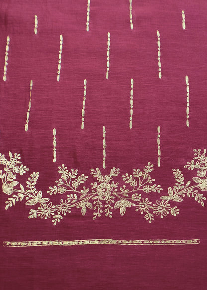 Pure mulmul suit set with pitta work

