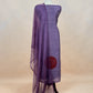 Purple Raw Silk kurta And Organza Dupatta With Ajrakh Appliqué Work