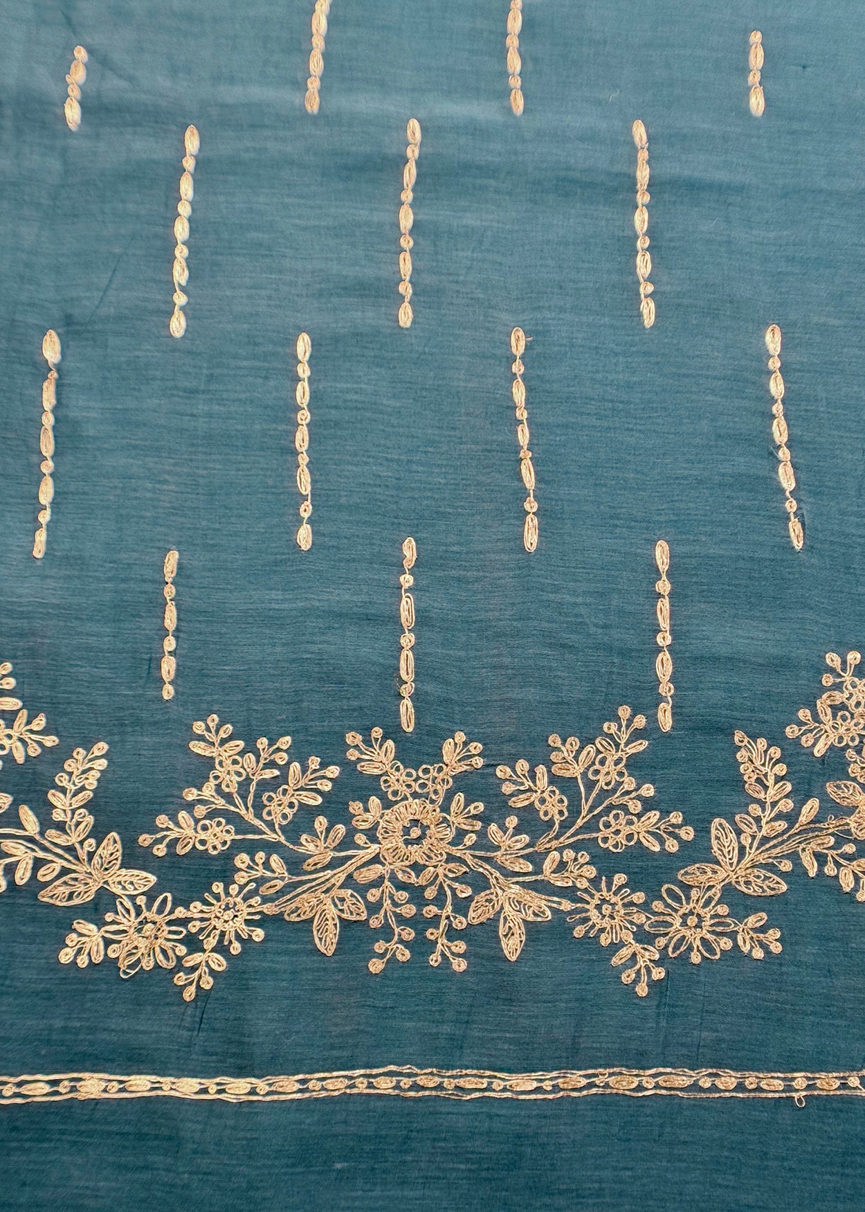 Pure mulmul suit set with pitta work

