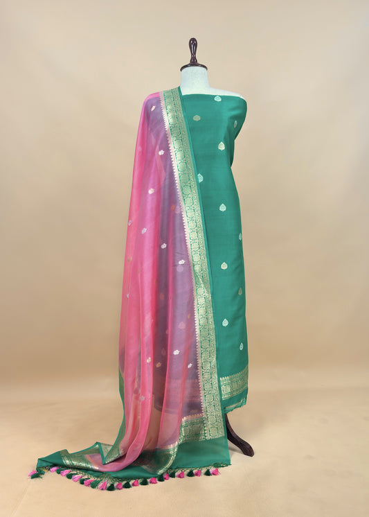 Kora silk suit for bridal trousseau