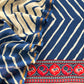 Blue Handloom Lehariya Maheshwari Silk Suit With Patola Border