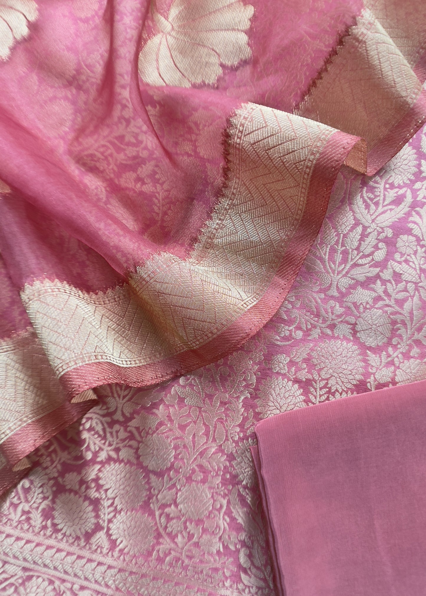 Indian Traditional Wear Brocade Organza Fabric

