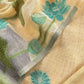 Yellow Floral Jamdani Weave Unstitched Chanderi Suit